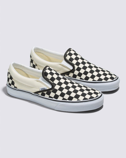 VANS UNISEX CLASSIC SLIP ON CHECK BLACK WHITE CASUAL SNEAKER SHOES INSPORT