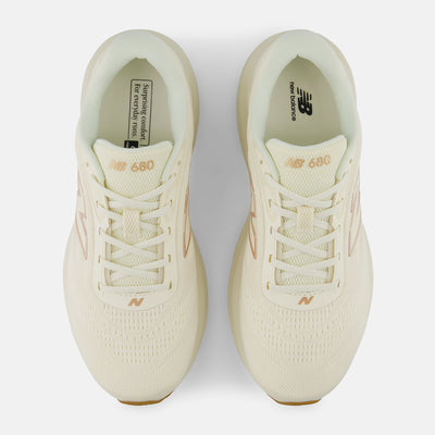 NEW BALANCE WOMEN'S 680 V9 CREAM/ROSE GOLD RUNNING SHOES (WIDTH D)