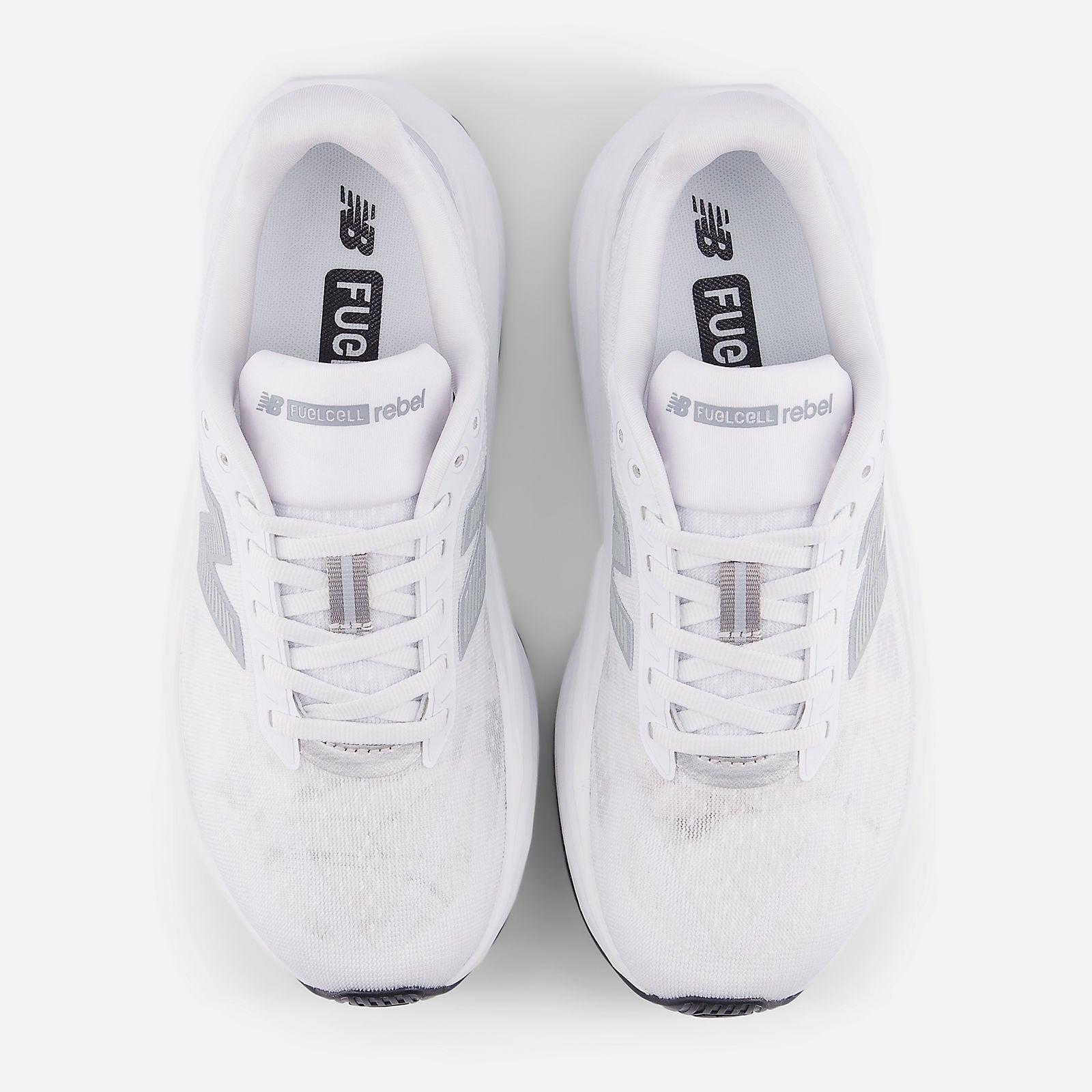 NEW BALANCE WOMEN'S FUELCELL REBEL V5 WHITE/SILVER RUNNING SHOES