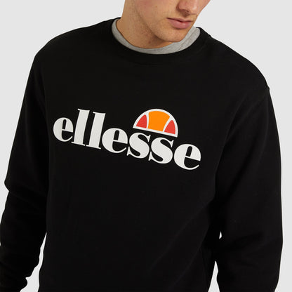Ellesse Men's Succiso Sweatshirt - Core Fit Crew Neck, Ribbed Hem & Cuffs, Plastisol Print