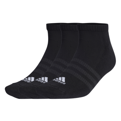 Adidas Unisex Cushioned Low-Cut Socks 3 Pairs Black Socks