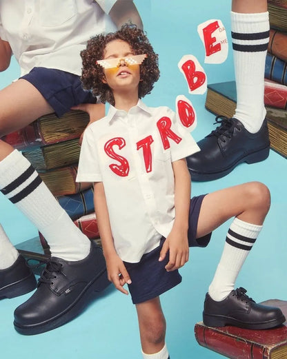 Roc Boots ROC SENIOR STROBE TRIPLE BLACK LEATHER SCHOOL SHOE - INSPORT