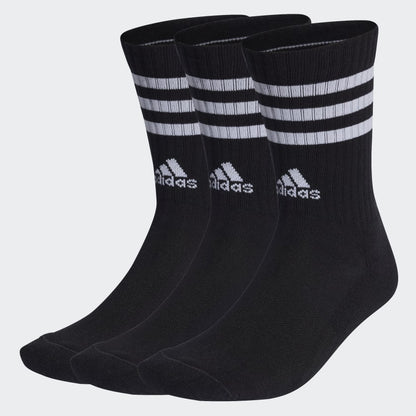 Adidas ADIDAS 3-STRIPE CREW 3 PAIRS BLACK SOCKS - INSPORT