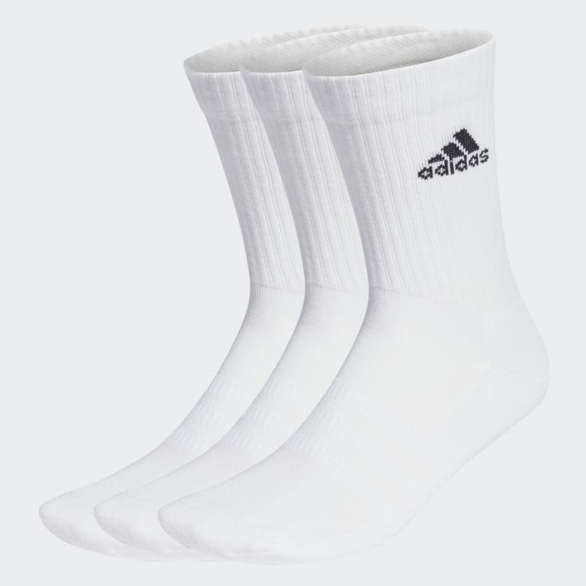 Adidas ADIDAS CUSHIONED CREW 3 PAIRS WHITE SOCKS - INSPORT
