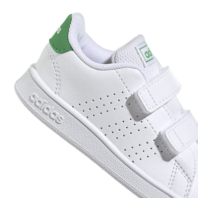 Adidas ADIDAS INFANT'S ADVANTAGE LIFESTYLE COURT TWO HOOK-AND-LOOP WHITE/GREEN SHOE - INSPORT