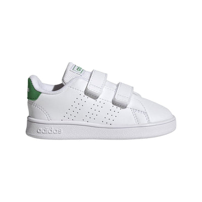 Adidas ADIDAS INFANT'S ADVANTAGE LIFESTYLE COURT TWO HOOK-AND-LOOP WHITE/GREEN SHOE - INSPORT