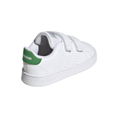 Adidas ADIDAS INFANT'S ADVANTAGE LIFESTYLE COURT TWO HOOK-AND-LOOP WHITE/GREEN SHOE - INSPORT