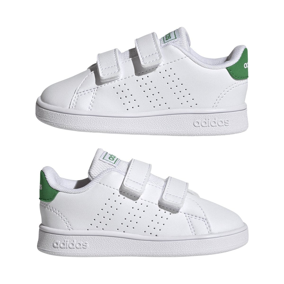 Adidas ADIDAS INFANT'S ADVANTAGE LIFESTYLE COURT TWO HOOK-AND-LOOP WHITE/GREEN SHOE - INSPORT