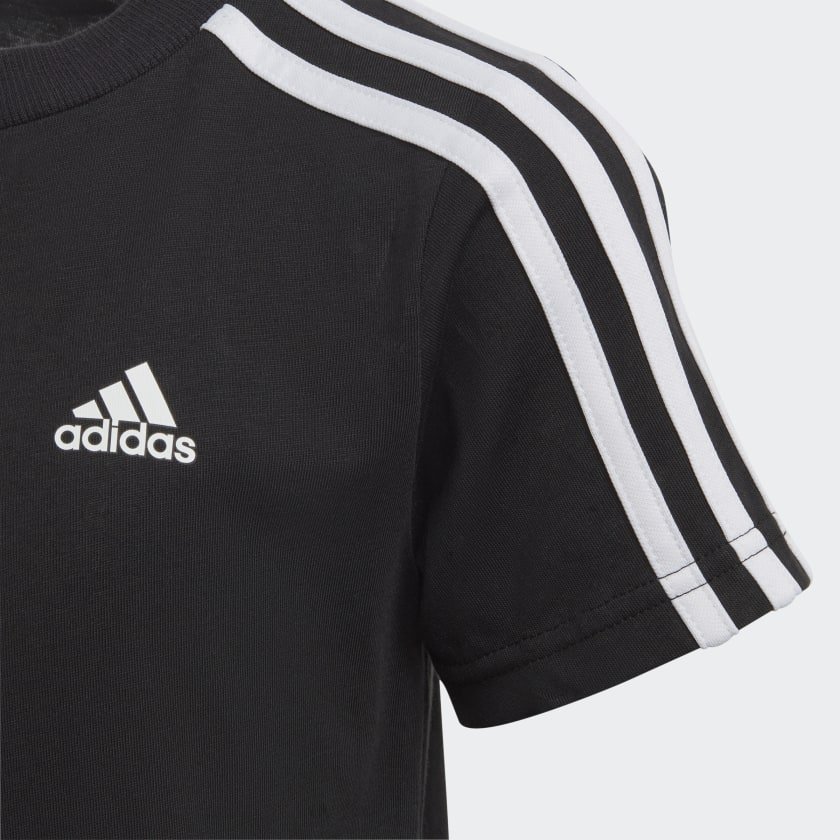 Adidas ADIDAS JUNIOR ESSENTIALS 3-STRIPES BLACK TEE - INSPORT