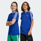 Adidas ADIDAS JUNIOR ESSENTIALS 3-STRIPES COTTON BLUE TEE - INSPORT