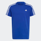 Adidas ADIDAS JUNIOR ESSENTIALS 3-STRIPES COTTON BLUE TEE - INSPORT