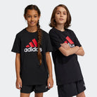 Adidas ADIDAS JUNIOR ESSENTIALS TWO-COLOR BIG LOGO COTTON BLACK/RED TEE - INSPORT