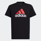 Adidas ADIDAS JUNIOR ESSENTIALS TWO-COLOR BIG LOGO COTTON BLACK/RED TEE - INSPORT