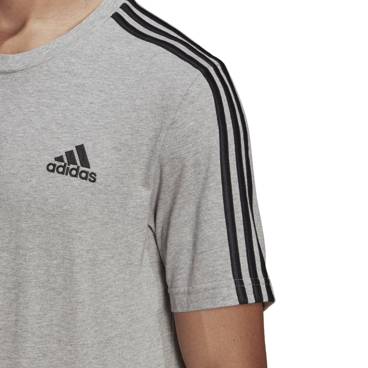 Adidas ADIDAS MEN'S ESSENTIALS 3-STRIPES GREY TEE - INSPORT