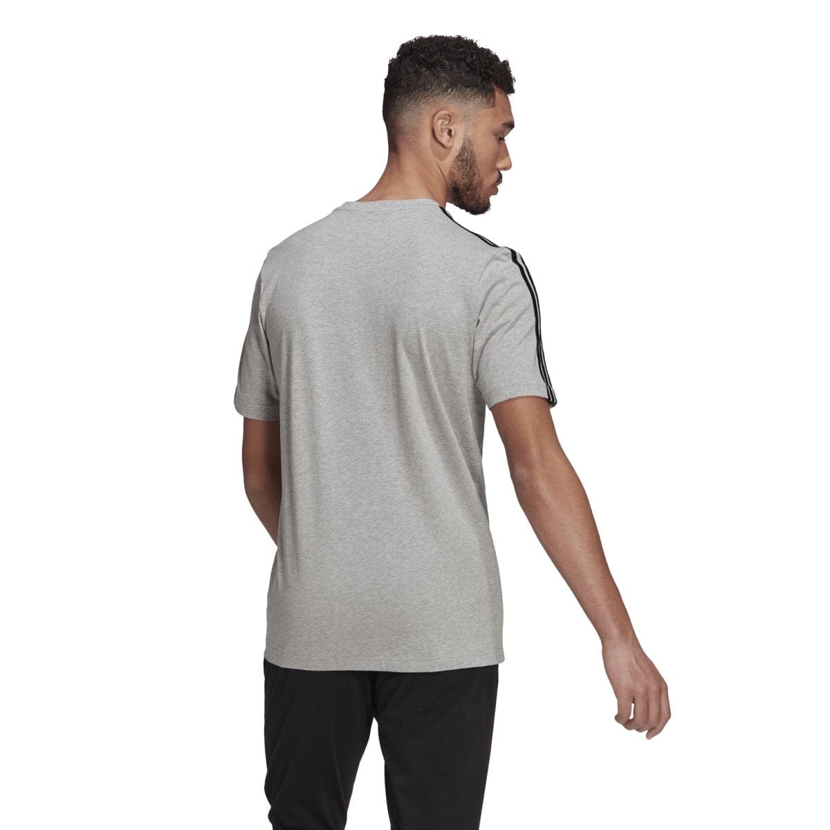 Adidas ADIDAS MEN'S ESSENTIALS 3-STRIPES GREY TEE - INSPORT