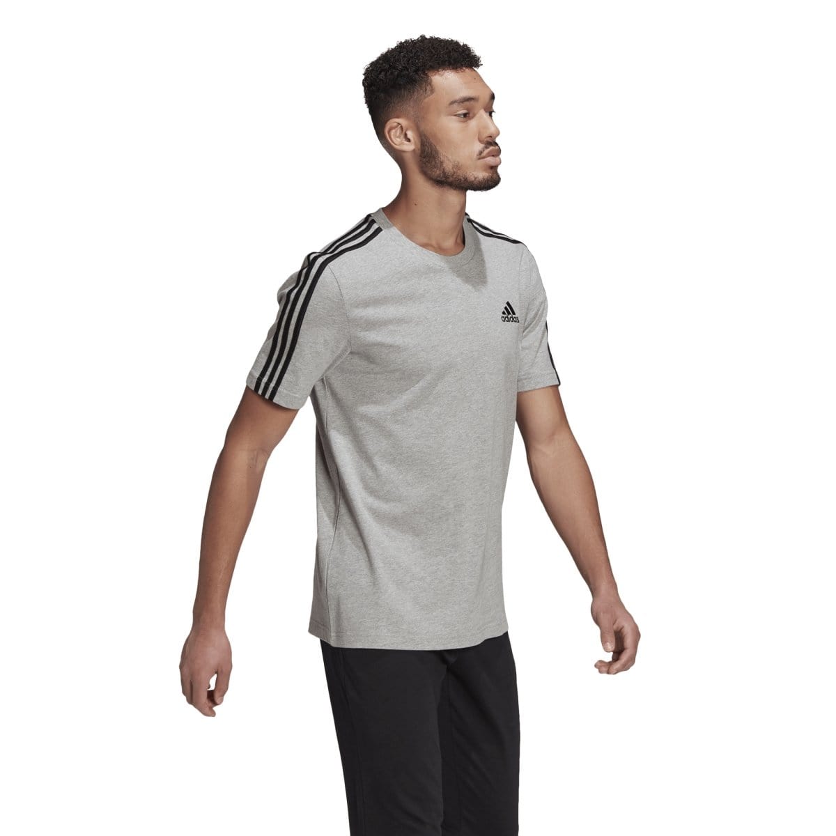 Adidas ADIDAS MEN'S ESSENTIALS 3-STRIPES GREY TEE - INSPORT