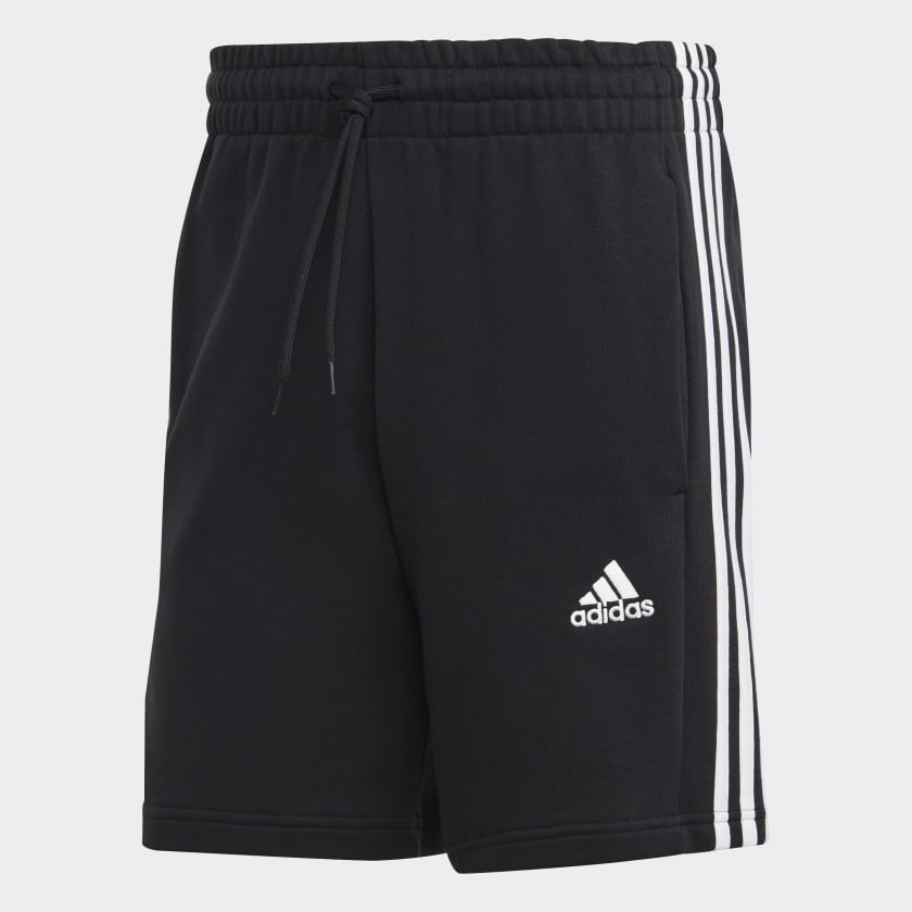 Adidas ADIDAS MEN'S ESSENTIALS FRENCH TERRY 3-STRIPES BLACK SHORTS - INSPORT