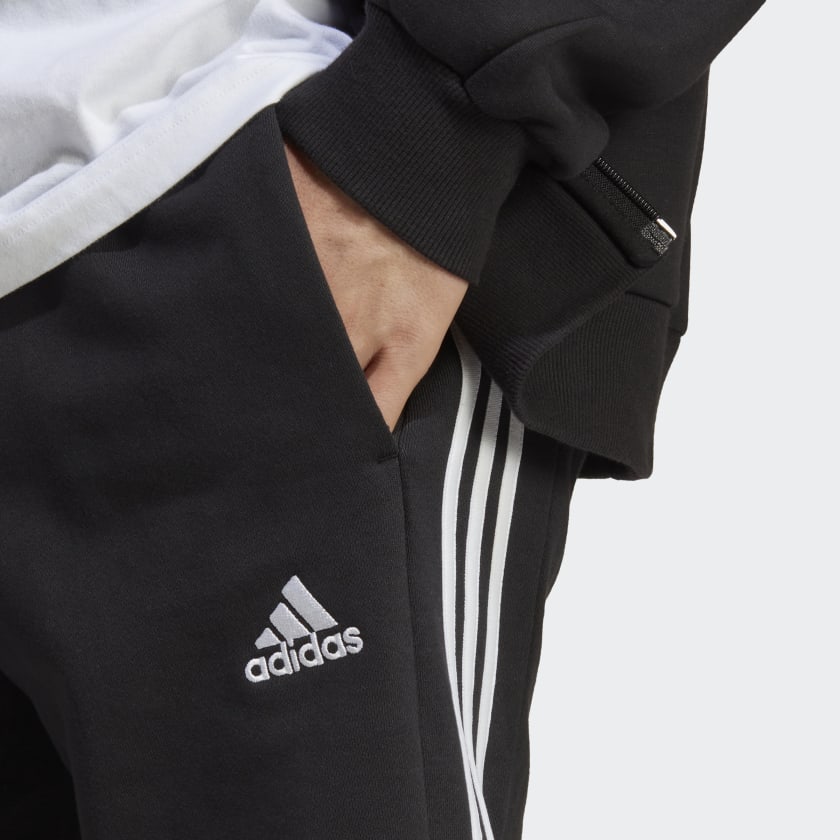 Adidas ADIDAS MEN'S ESSENTIALS FRENCH TERRY 3-STRIPES BLACK SHORTS - INSPORT