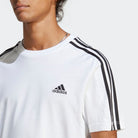 Adidas ADIDAS MEN'S ESSENTIALS SINGLE JERSEY 3-STRIPES WHITE TEE - INSPORT