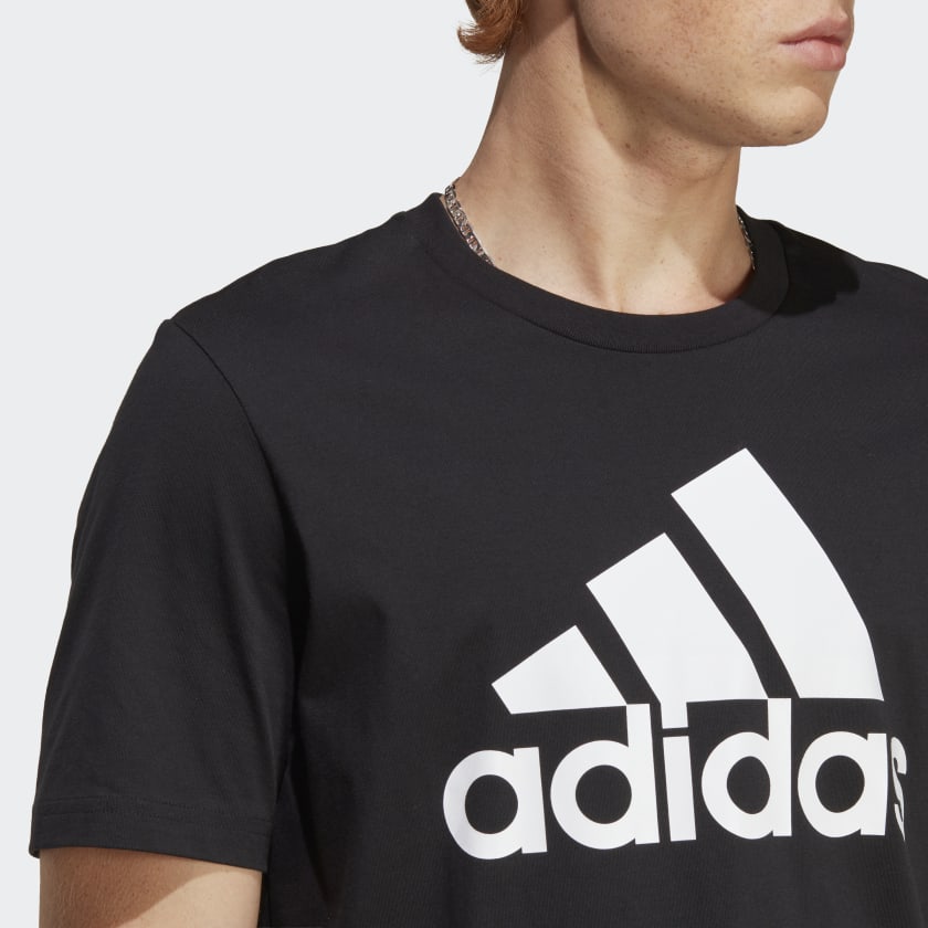 Adidas ADIDAS MEN'S ESSENTIALS SINGLE JERSEY BIG LOGO BLACK TEE - INSPORT