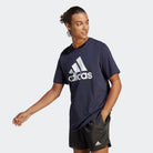 Adidas ADIDAS MEN'S ESSENTIALS SINGLE JERSEY BIG LOGO NAVY TEE - INSPORT