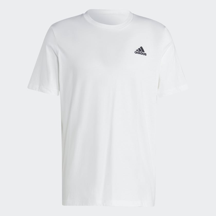 Adidas ADIDAS MEN'S ESSENTIALS SINGLE JERSEY EMBROIDERED SMALL LOGO WHITE TEE - INSPORT