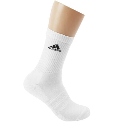 Adidas ADIDAS UNISEX CUSHIONED CREW 3 PAIRS WHITE SOCKS - INSPORT