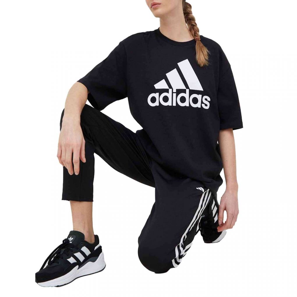 Adidas ADIDAS WOMEN'S BIG LOGO BOYFRIEND BLACK TEE - INSPORT