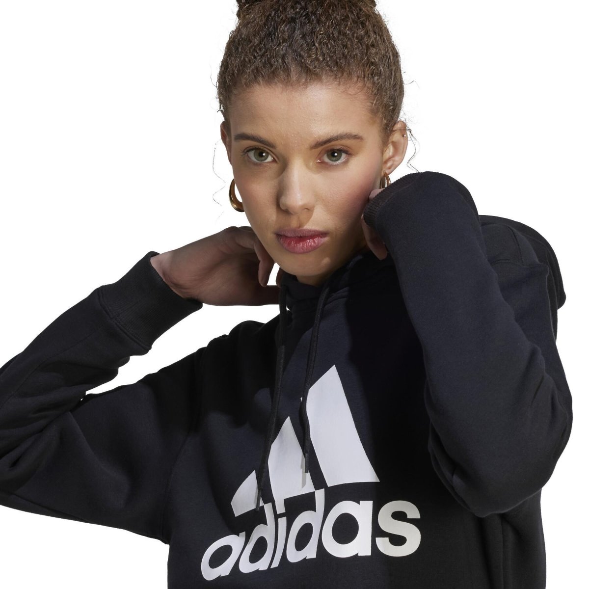 Adidas ADIDAS WOMEN'S BIG LOGO FLEECE HOOD BLACK - INSPORT