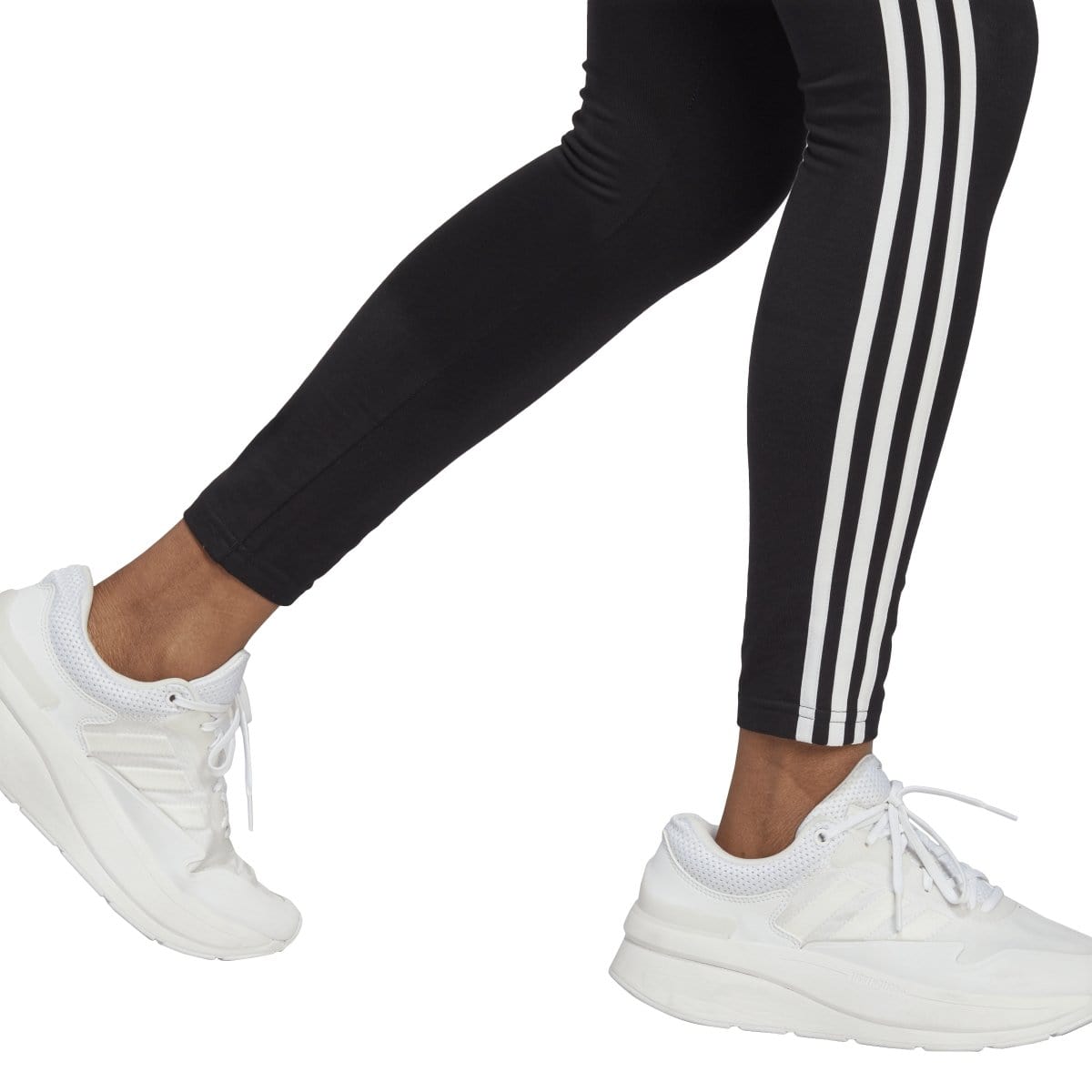 Adidas ADIDAS WOMEN'S ESSENTIALS 3-STRIPES HIGH-WAISTED SINGLE JERSEY BLACK TIGHTS - INSPORT
