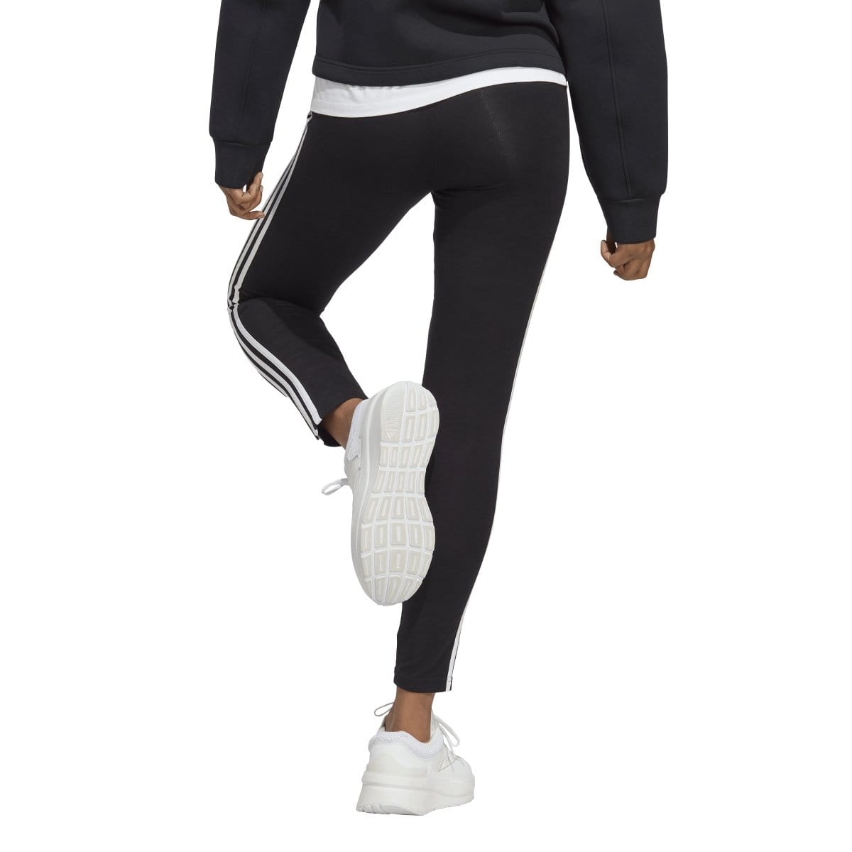 Adidas ADIDAS WOMEN'S ESSENTIALS 3-STRIPES HIGH-WAISTED SINGLE JERSEY BLACK TIGHTS - INSPORT