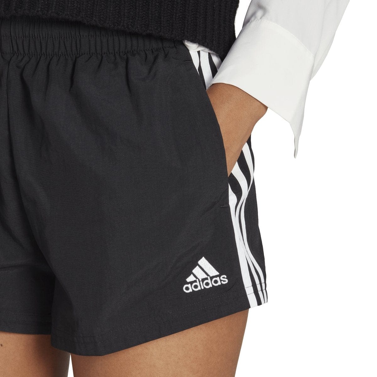 Adidas ADIDAS WOMEN'S ESSENTIALS 3-STRIPES WOVEN BLACK SHORTS - INSPORT