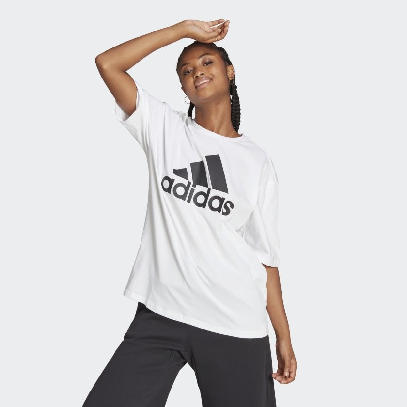 Adidas ADIDAS WOMEN'S ESSENTIALS BIG LOGO BOYFRIEND WHITE TEE - INSPORT