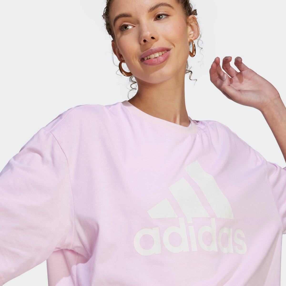 Adidas ADIDAS WOMEN'S ESSENTIALS BIG LOGO PINK BOYFRIEND TEE - INSPORT