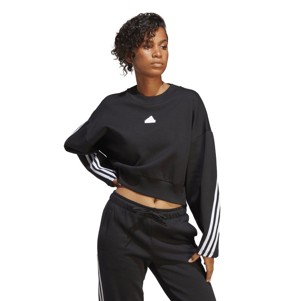 Adidas ADIDAS WOMEN'S FUTURE ICONS 3-STRIPES BLACK SWEATSHIRT - INSPORT