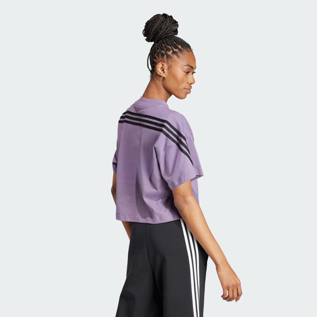 Adidas with shop purple stripes