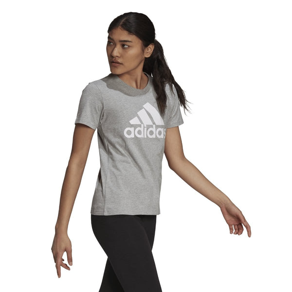 ADIDAS WOMEN S LOUNGEWEAR ESSENTIALS LOGO GREY TEE INSPORT