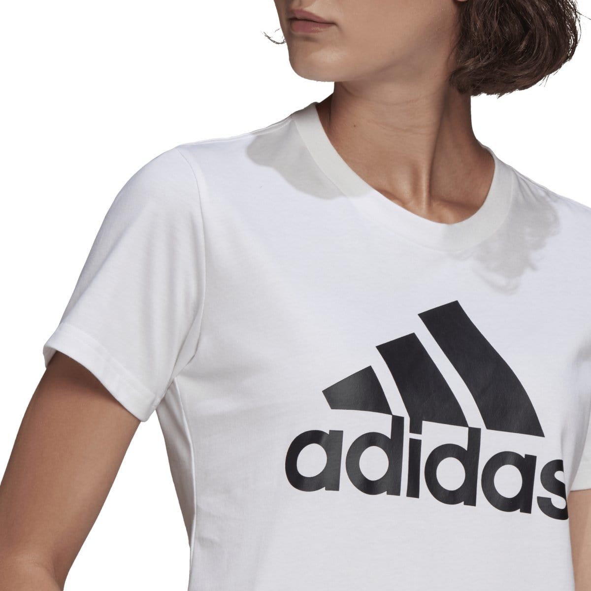 ADIDAS WOMEN S LOUNGEWEAR ESSENTIALS LOGO WHITE TEE INSPORT