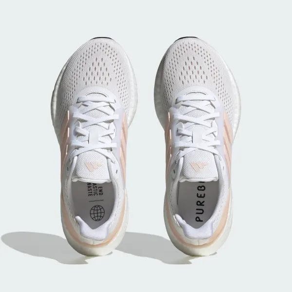 Adidas ADIDAS WOMEN'S PUREBOOST 23 WHITE/QUARTZ RUNNING SHOES - INSPORT