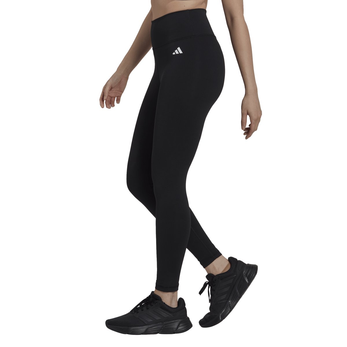 adidas Women's 3-Stripe 7/8 Style High Rise Tight Fit Side Pocket Legging  Black