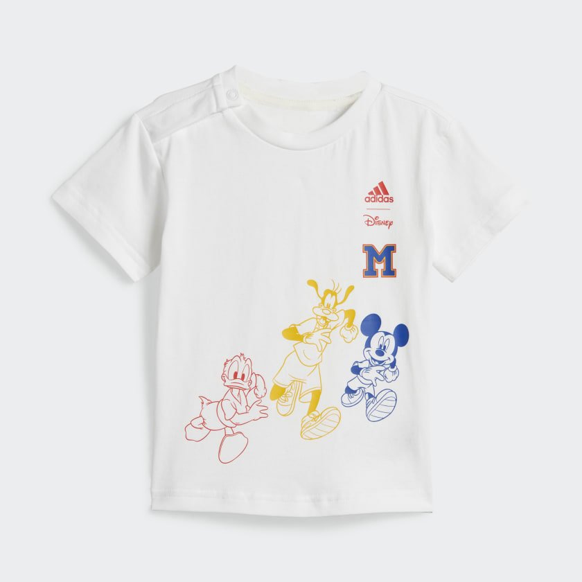 Adidas ADIDAS X DISNEY INFANTS MICKEY MOUSE TEE AND SHORTS WHITE/RED SET - INSPORT