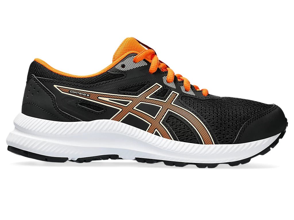 Asics ASICS JUNIOR CONTEND 8 BLACK/ORANGE RUNNING SHOES - INSPORT