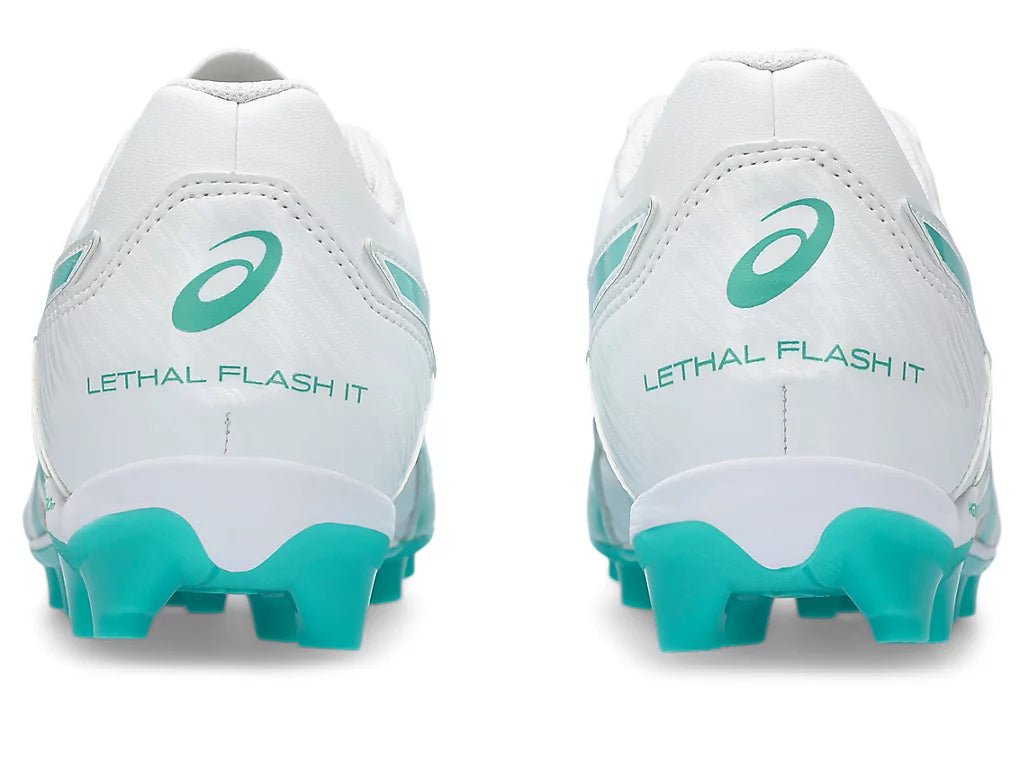 Asics ASICSJUNIOR LETHAL FLASH WHITE/GREEN FOOTBALL BOOTS - INSPORT