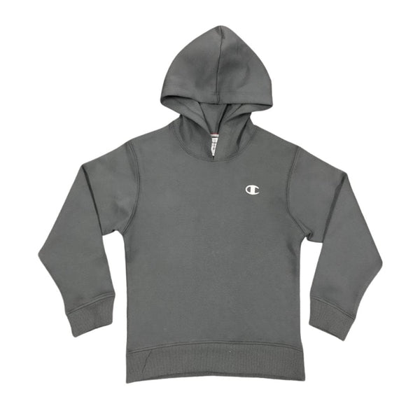 Grey champion hoodie with black clearance writing