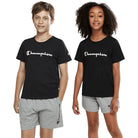 Champion CHAMPION JUNIOR SCRIPT BLACK SHORT SLEEVE TEE - INSPORT