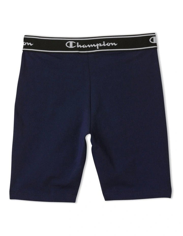 CHAMPION JUNIOR SCRIPT PLAY NAVY SHORT INSPORT