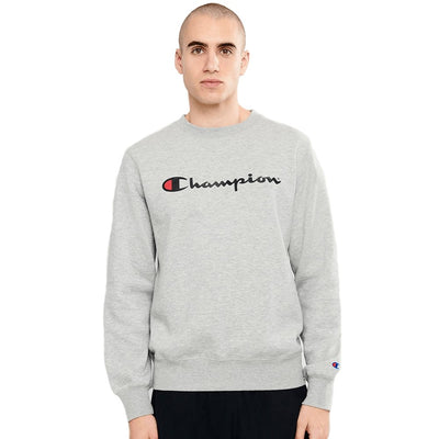 Champion CHAMPION MEN'S SCRIPT OXFORD GREY CREW SWEATSHIRT - INSPORT