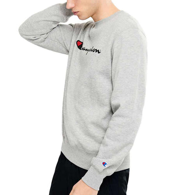 Champion CHAMPION MEN'S SCRIPT OXFORD GREY CREW SWEATSHIRT - INSPORT