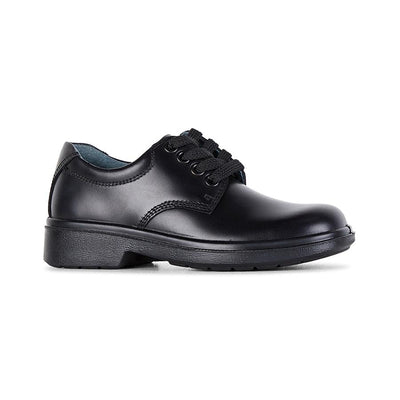 Clarks CLARKS JUNIOR DAYTONA TRIPLE BLACK LEATHER SHOE (WIDTH E) - INSPORT