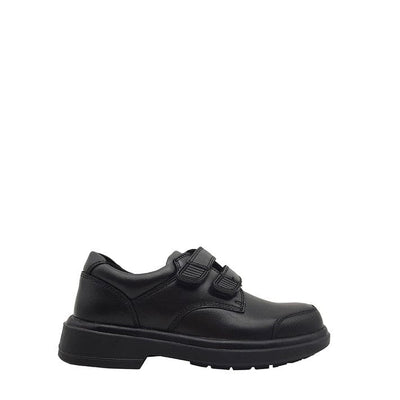 Clarks CLARKS JUNIOR DISCOVERY BLACK LEATHER SHOES - INSPORT
